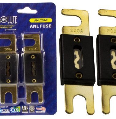 Absolute ANL200-2, 2 Pack ANL Fuses 200 Amp Gold Plated