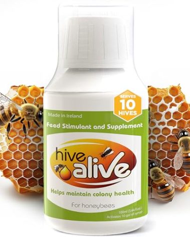 HIVE ALIVE Bee Feed Supplement - Honey Bee Liquid Food Stimulant - Beekeeping Fall Spring Feeding Enhancer – Lowers Winter Mortality, Boost Gut Health, Colony Size - 100 ml, 10 Hives