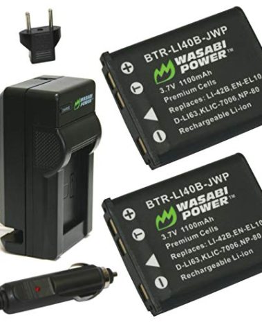 Wasabi Power Battery (2-Pack) and Charger for Kodak KLIC-7006, LB-012 and Kodak PIXPRO FZ55, FZ53