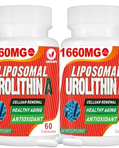 NICMIN 1660MG Urolithin A Supplement - Liposomal Urolithin 120 Capsules