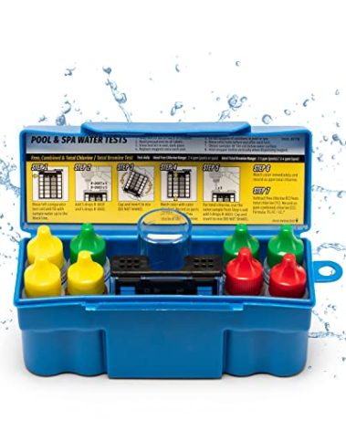 Taylor K-1004 DPD, 6-in-1 Pool Test Kit for for Free & Total Chlorine, Bromine, pH, Acid Demand, Total Alkalinity, 100+ Tests, Quick & Easy for Pools & Spas | Made in The USA