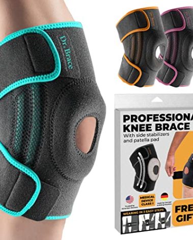 DR. BRACE ELITE Knee Brace with Side Stabilizers & Patella Gel Pads for Maximum Knee Pain Support and fast recovery for men and women-Please Check How To Size Video (Earth, X-Large)