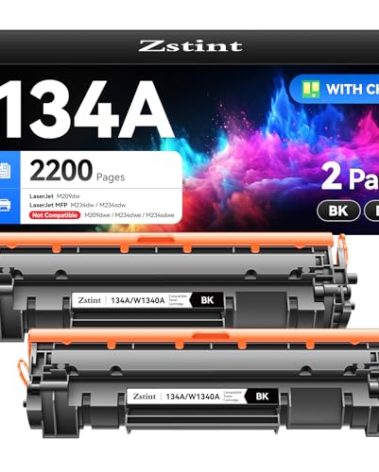 134A W1340A Black Toner Cartridge Set 2-Pack High Yield with Chip Replacement for HP 134A W1340A 134X W1340X Toner Cartridge Compatible with HP Laserjet M209dw MFP M234dw M234sdw M234sdn Printer Ink