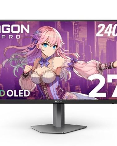 AOC Agon PRO AG276QZD2 27" OLED Tournament Gaming Monitor 2560x1440, 240Hz 0.03ms, G-SYNC, PS5 Xbox Switch Compatible, Glossy, Black