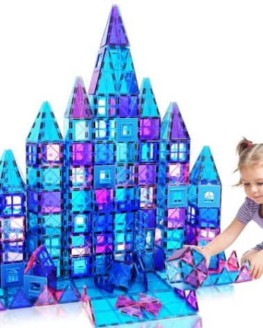 NVHH Magnetic Tiles Kids Toys for 3 4 5 6 7 8+ Year Old Boys Girls Toys Castle Princess Magnetic Building Blocks Educational Toddler Gifts Toy Age 2-4 5 6-8 Year Old Girl Boy Birthday