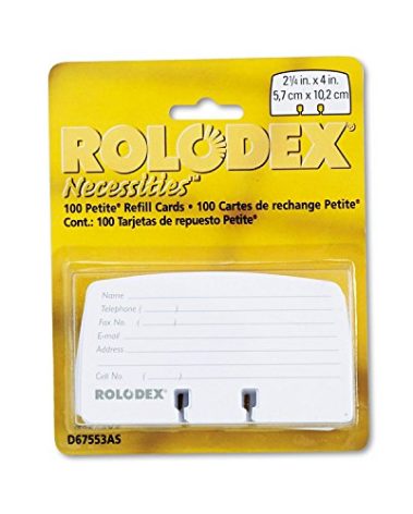Rolodex® Card File Refills, Ruled, 2 1/4" x 4", White, Pack Of 100