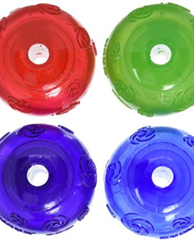 KONG Dog Squeezz Ball Medium Assorted Colors Green, Red, Blue, Purple 4pk