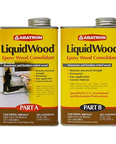 Abatron LiquidWood 2 Pint Kit – 2-Part Structural Epoxy Wood Hardener and Consolidant Resin.