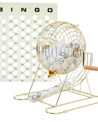 GSE Games & Sports Expert Professional Bingo Game Set with X-Large Cage, 1.5" Ping Pong Size Balls, Master Board. Great for Large Groups, Bingo Halls, Parties, Game Night