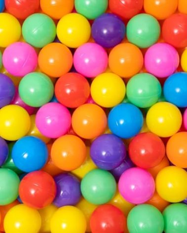 Ball Pit Balls for Kids, 200 pcs 2.15 Inches Small Size Thicken Soft Plastic Crush Proof Ball Pit Balls BPA Phthalate Free Baby Toddler Toy Ball with 7 Color Rainbow Colors