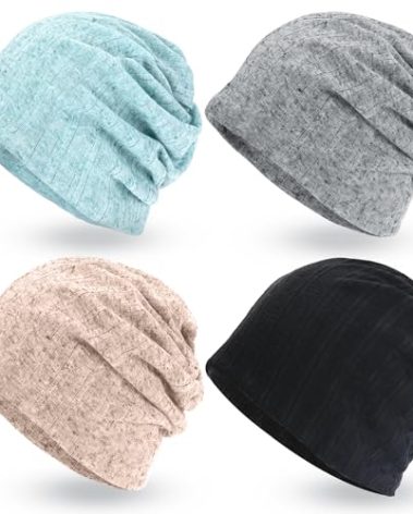 ELLEWIN Cotton Slouchy Beanie Hip-Hop Soft Lightweight Running Beanie Adult Dwarf Hats Chemo Cap for Men Women