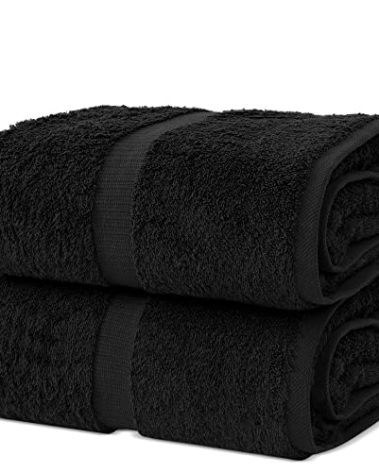 Chakir Turkish Linens, 100% Cotton Premium Quality Turkish Bath Sheets (35''x70'' Large Bath Sheet Towels - Black)