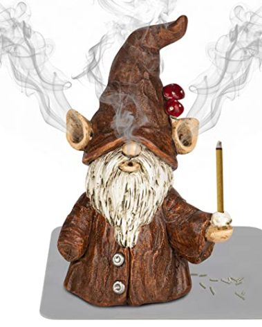 Gnome Incense Holder for Sticks, Incense Cone Burner Ornaments, Gnome Decor for Desk, Unique Gnome Gifts for Women Men
