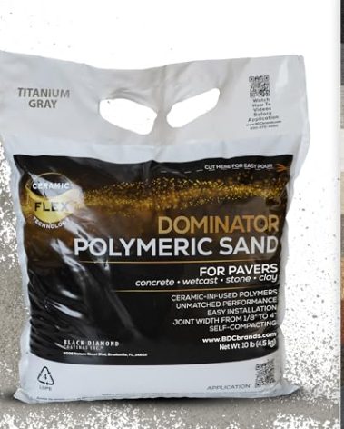 10 Pound Titanium Gray DOMINATOR Polymeric Sand with Revolutionary Ceramic Flex Technology for Stabilizing Paver Joints/Gaps, 1/8” up to 4”, Professional Grade Results