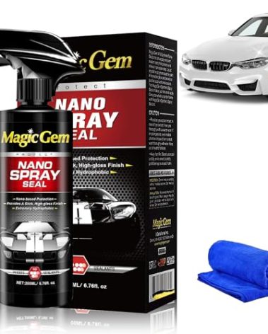 Magic Gem Car Coating Spray, Nano Car Scratch Removal Spray, Magic Gem Nano Spray Seal for Cars, Car Polishing Kit Wax Kit 6.76 FL.OZ