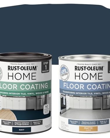 Rust-Oleum 367595 Home Interior Floor Coating Kit, Matte Navy