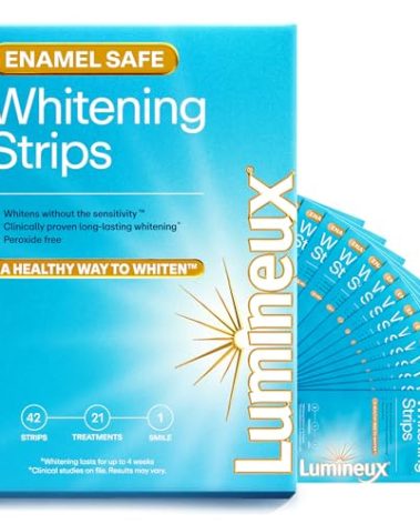 Lumineux Teeth Whitening Strips 21 Treatments – Peroxide Free - Enamel Safe for Whiter Teeth - Whitening Without The Sensitivity - Dentist Formulated - Sensitivity