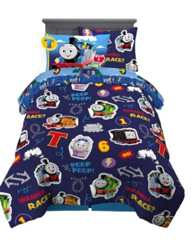 Franco Thomas & Friends Kids Bedding Super Soft Comforter and Sheet Set with Sham, 5 Piece Twin Size, (Officially Licensed Product)
