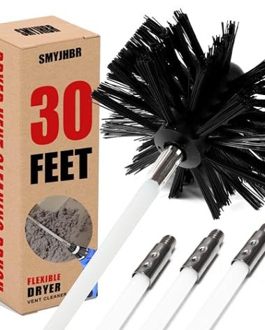Particle Furnace Cleaning Brush, 4"/6" Brush,Chimney Brush,Dryer Vent Cleaner Kit,Flexible Rods (22PcsRods+1Pcs 4"+1Pcs 6" Brush)