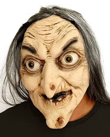 Halloween Novelty Scary Latex Witch Mask Novelty Dressing Up For Halloween Party Realistic Old Man Face