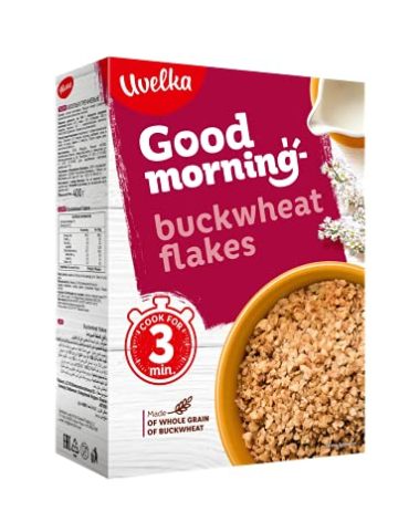 Uvelka Buckwheat Flakes Pure Grain 400g (14.1 oz) From Russia Kosher