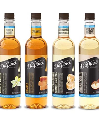 DaVinci Gourmet Sugar Free Syrup, Traditional Variety Pack - Caramel, Hazelnut, Toasted Marshmallow, Vanilla 25.4 Fl Oz (Pack of 4)