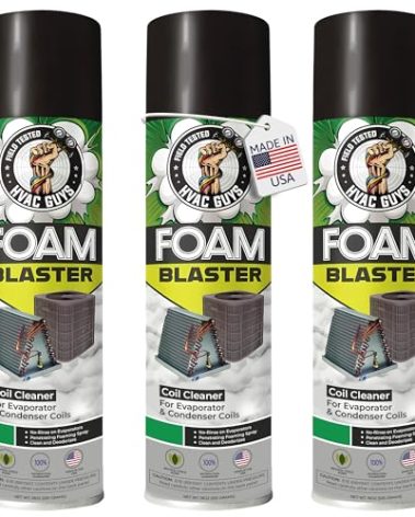 Leak Saver Foam Blaster AC Coil Cleaner for AC Unit 3-Pack | No Rinse Formula for Evaporators & Condensers | Neutral Citrus Scent