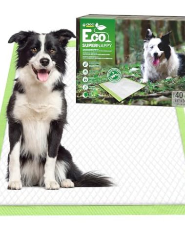 CROCI Puppy Pads 28x34in ECO Green Dog Pee Pads , Plant-Based Dogs Pads Absorbs Up to 7 Cups of Liquid, 5-Layer Leak-Proof & Quick Drying Pee Pads for Dogs, Disposable (40 Counts)