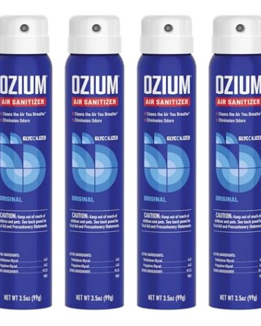 Ozium 3.5 Oz. Air Sanitizer & Odor Eliminator for Homes, Cars, Offices and More, Original Scent, 4 Pack