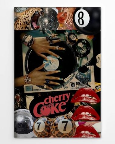 Allegroverse Retro Black Woman Wall Art Fashion Girl Music Poster Vintage Music Record Player & Vinyl DJ Canvas Painting Print Disco Glam Decor for Bedroom Living Room Dorm Office 16x24inch Unframed