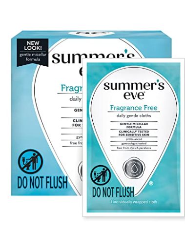 Summer's Eve Fragrance Free Gentle Daily Feminine Wipes, Removes Odor, pH balanced, 16 Count