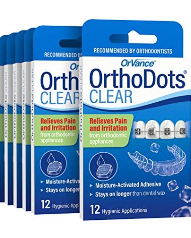 ORVANCE Orthodontic Wax, Clear Moisture Activated Braces Wax Alternative for Pain Relief, 72 Count