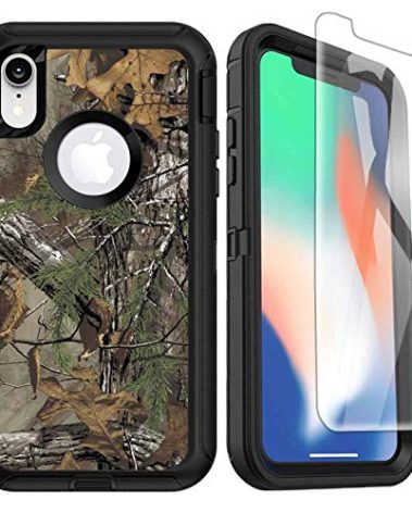 OTTARTAKS Compatible for iPhone XR Case with Screen Protector Camo Design for Men Boys Shockproof 3-Layer Full Body Rugged Heavy Duty Protective Case, Camouflage