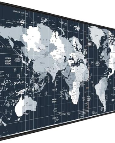 TEDNETGO Large Extended Gaming Mouse Pad, Long Mouse Pads, Extra Large Big Mouse Pad with Stitched Edge, XXL Non-Slip Computer Computer Keyboard Mat for Gamer/Desktop/Office/Home,Map