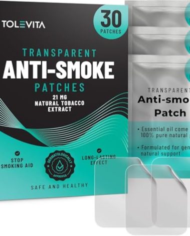 TOLEVITA Anti- Smoke Herbal Patches Transparent 21 mg | Quit Smoking Patches to Help Reduce Cravings | Herbal Stop Smoking Aid for a Healthier Lifestyle - 30 Patches