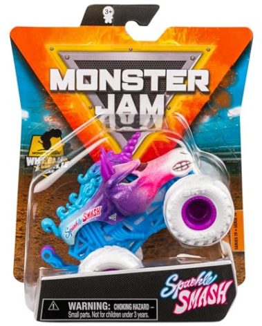Monster Jam, Official Sparkle Smash Monster Truck, Die-Cast Vehicle, Crazy Creatures Series, 1:64 Scale