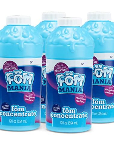 Little Kids Fom Mania Foam Refills|Non Toxic Tear Free Formula| Amazon Exclusive 4 Pack Includes 48oz of Foam Concentrate|Refills Fomilator 24X and Fomalanche 16X|for Parties, Birthdays, Outdoor Fun , Blue