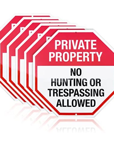 KOTTO 6 Pack 12" Rustproof Aluminum Weather Resistant No Hunting or Trespassing Signs