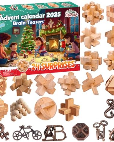 Advent Calendar 2025-24 Days of Brain Teaser Puzzles Toys Kit - Christmas Countdown Gifts for Girls Boys Adults and Teenagers