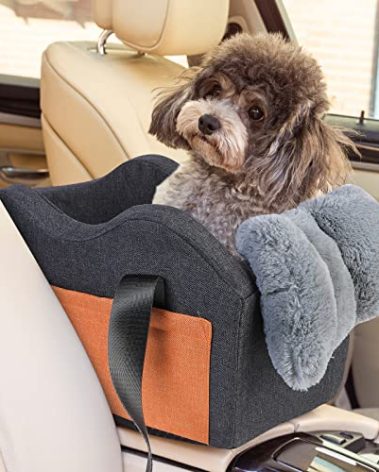 Dog Car Seat for Small Dog Center Console Seat Pet Booster Seat for Car Puppy Car Seat for Small Dogs(Dark Gray)