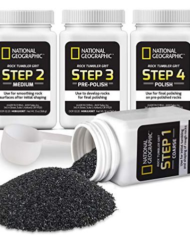 Blue Marble National Geographic Rock Tumbler Grit and Polish Refill Kit - Tumbling Grit Media, Polish Up to 20 lbs. of Rocks, Works with Any Rock Polisher, Rock Tumbler Supplies