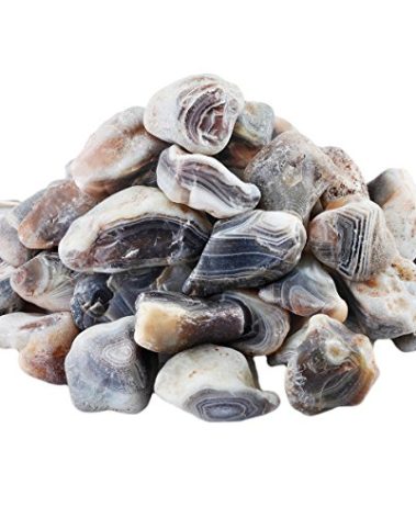 SUNYIK Natural Raw Stones Rough Rock Crystals for Tumbling, Cabbing,Striped Agate, 1pound(about 460 gram)