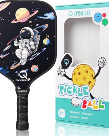 Qyntelix Kids Pickleball Paddle - Astronaut Galaxy Pickleball Paddle, Lightweight Honeycomb Core, Premium Comfort Grip, Astronaut Pickleball Gifts for Children 12 and Under Box - Boy