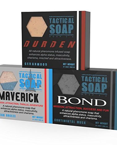 Tactical Soap All-Natural Men's Soap (3 bars) - Pheromone-Infused for Attraction, Exfoliating, Manly Bar Soap, 100% Natural, Made in the USA