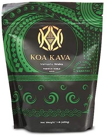 Vanuatu Koa Kava Kava Powder - Premium Noble Waka Kava Tea made from Lateral Roots in Vanuatu for Authentic Relaxation. 1 Pound Bag
