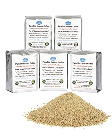 Purelife Enema Coffee- Lab Tested - Pure and Powerful Detox - 5 Lbs. - - Organic Ultra Light Gold Enema Coffee- Air Roasted Ground- Lab Tested Mold, Fungus & Mycotoxin Free - Gerson Accepted