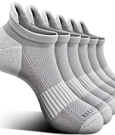 BULLIANT Socks For Women 6Pairs-Womens Athletic Ankle Socks No Show Cushioned for Walking Running-Compression Arch Support(6Pairs,Shoes Size:Women 6-8)