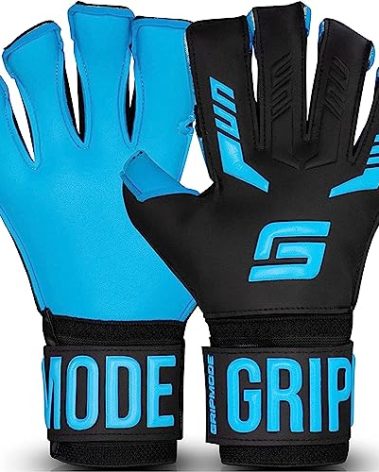 GRIPMODE Aqua Junior Goalkeeper Gloves Children with Fingersave and Individual Removable Finger Protection - Football Goalkeeper Gloves with Latex Coating for Good Grip - Size 4