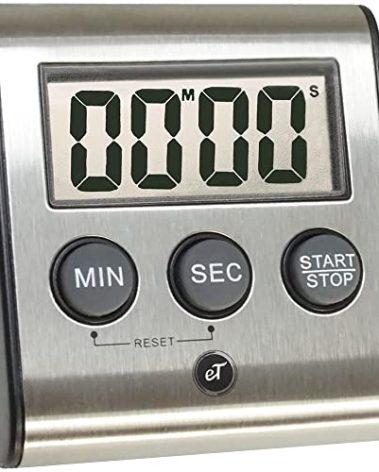 Elegant Digital Kitchen Timer, Stainless Steel Model eT-23, Super Strong Magnetic Back, Loud Alarm, Large Display, Auto Memory, Auto Shut-Off by eTradewinds