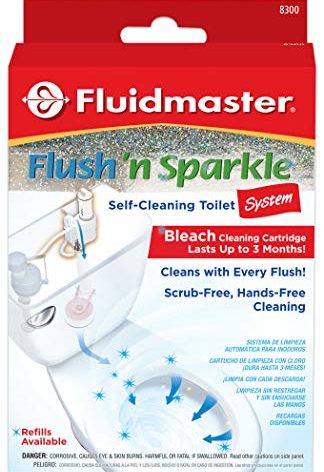 Fluidmaster 8300 Flush 'n Sparkle Automatic Toilet Bowl Cleaning System with Bleach Cartridge, 1 Count (Pack of 1) ( Packaging May Vary)